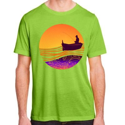 Retro Fisherman Boat Emblem Adult ChromaSoft Performance T-Shirt