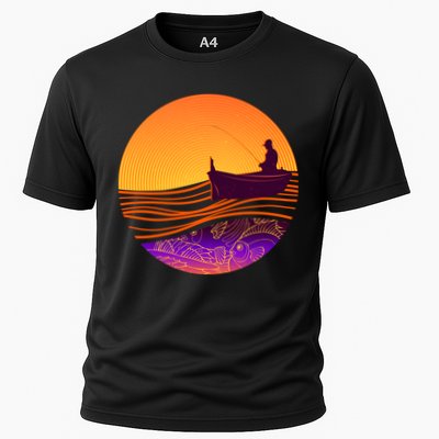 Retro Fisherman Boat Emblem Performance Shirt