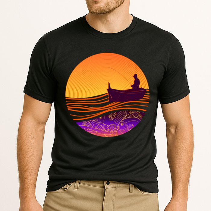 Retro Fisherman Boat Emblem Performance Shirt