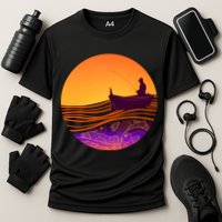 Retro Fisherman Boat Emblem Performance Shirt