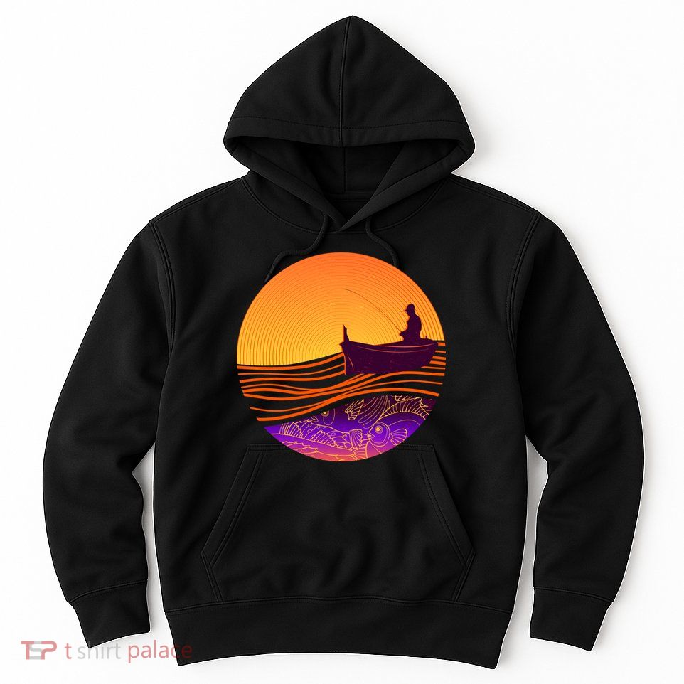 Retro Fisherman Boat Emblem Hoodie