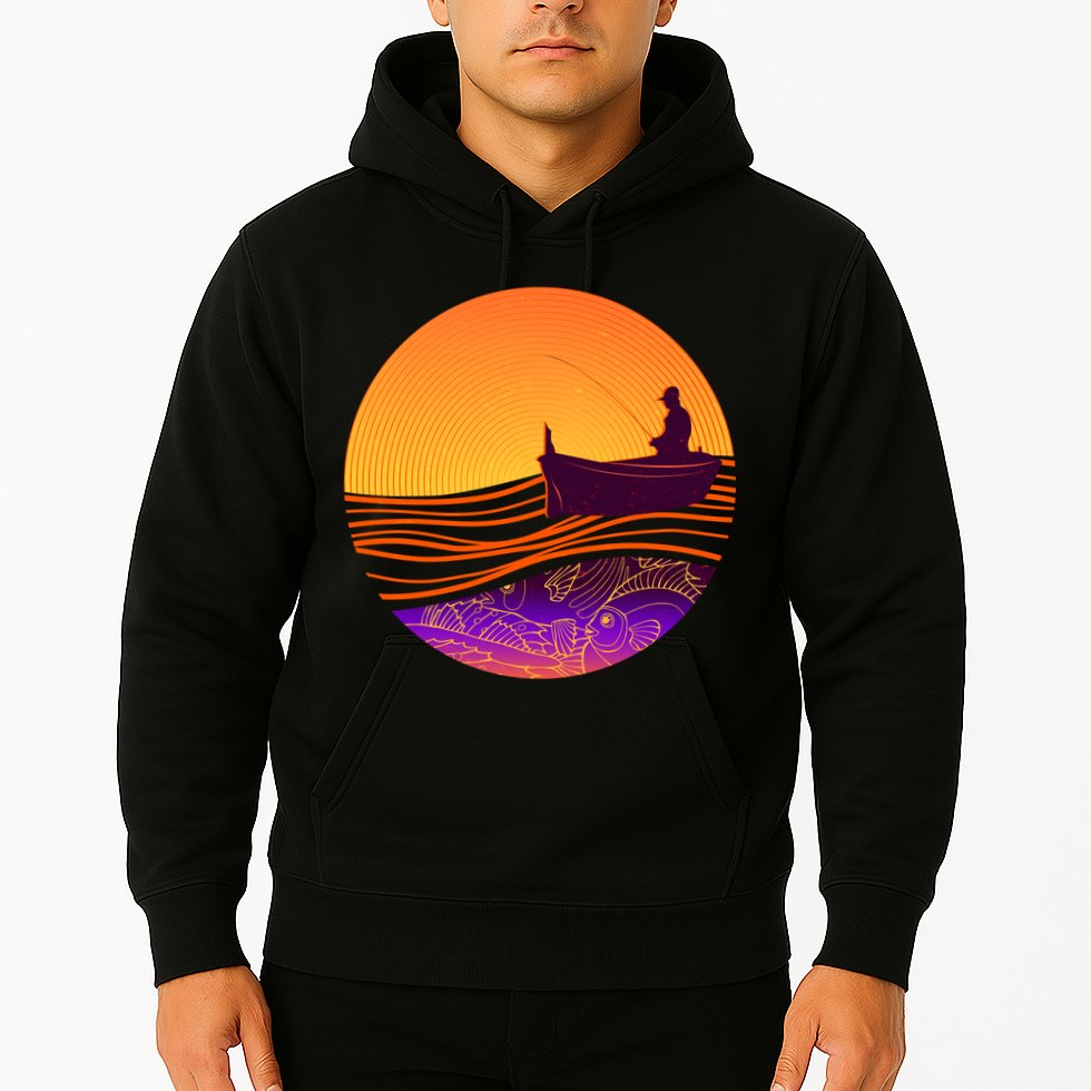Retro Fisherman Boat Emblem Hoodie
