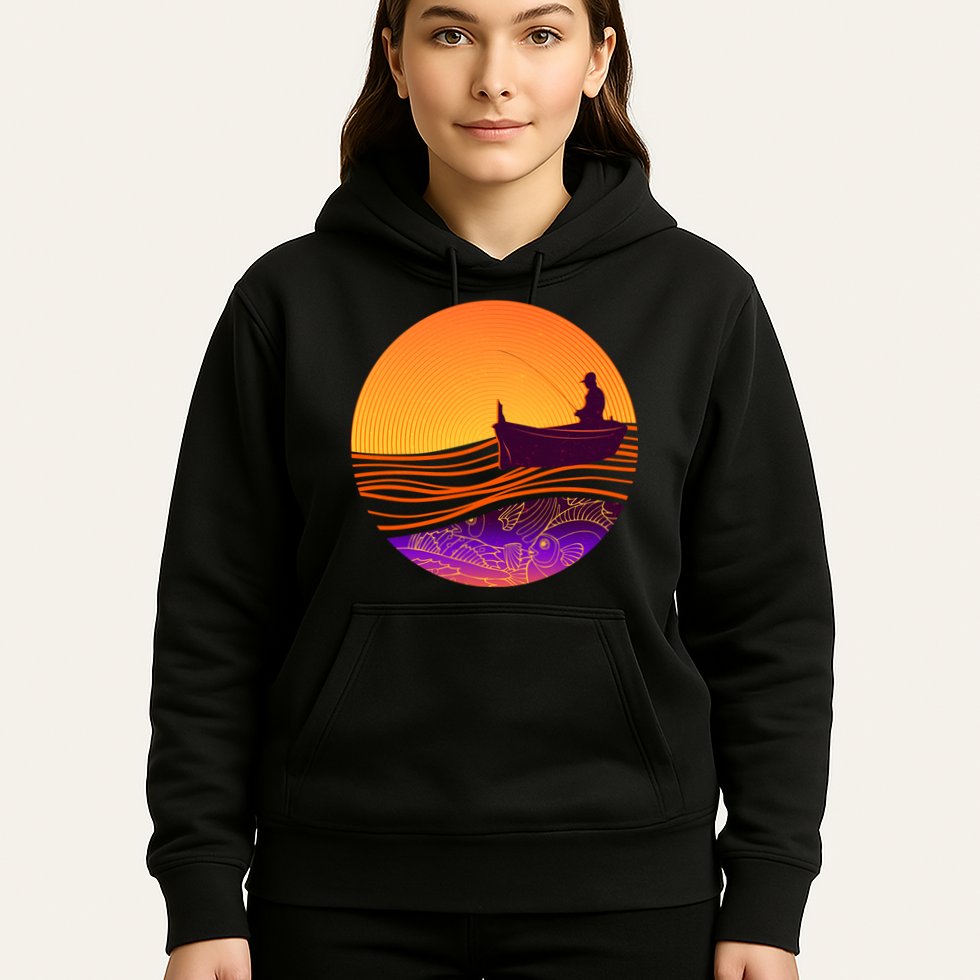 Retro Fisherman Boat Emblem Hoodie