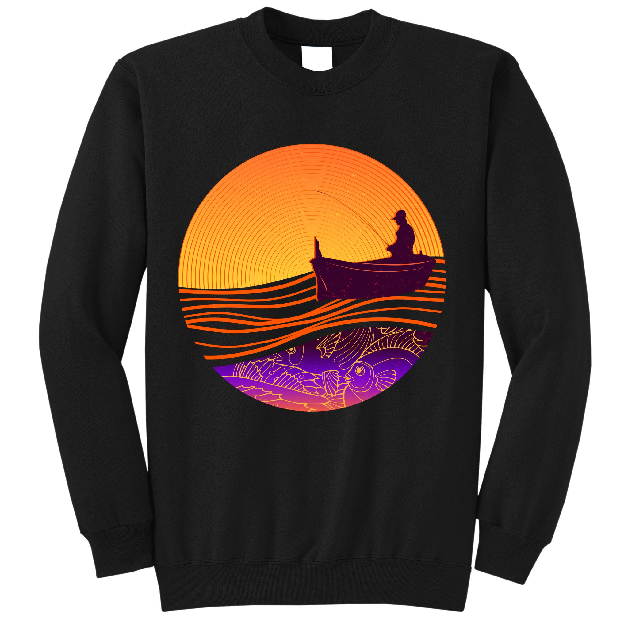 Retro Fisherman Boat Emblem Sweatshirt