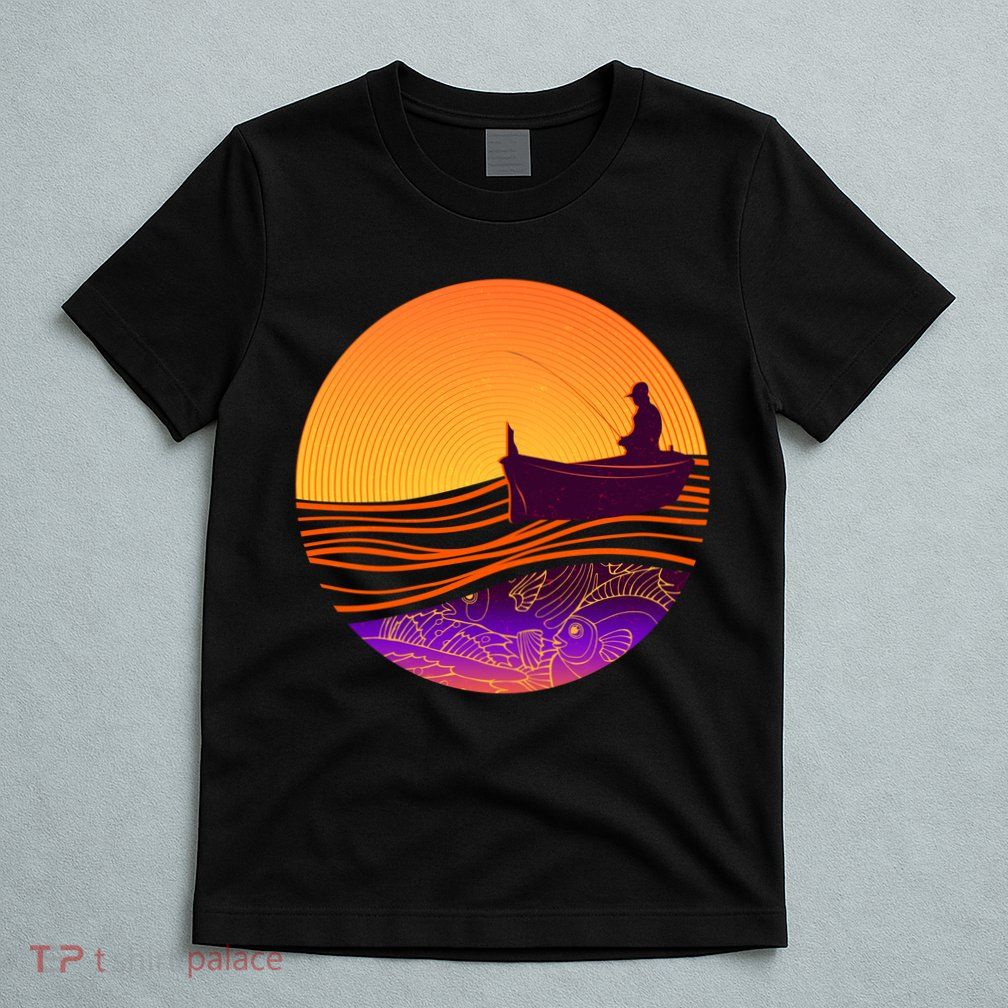 Retro Fisherman Boat Emblem T-Shirt
