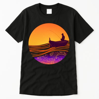 Retro Fisherman Boat Emblem Tall T-Shirt