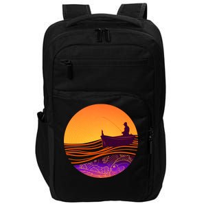 Retro Fisherman Boat Emblem Impact Tech Backpack