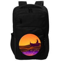 Retro Fisherman Boat Emblem Impact Tech Backpack