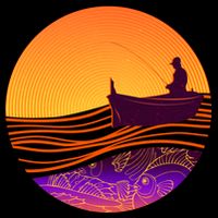 Retro Fisherman Boat Emblem Sustainable Bucket Hat