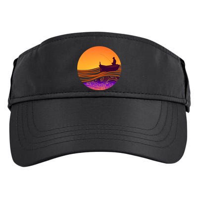 Retro Fisherman Boat Emblem Adult Drive Performance Visor