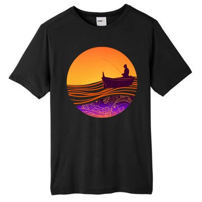 Retro Fisherman Boat Emblem Tall Fusion ChromaSoft Performance T-Shirt