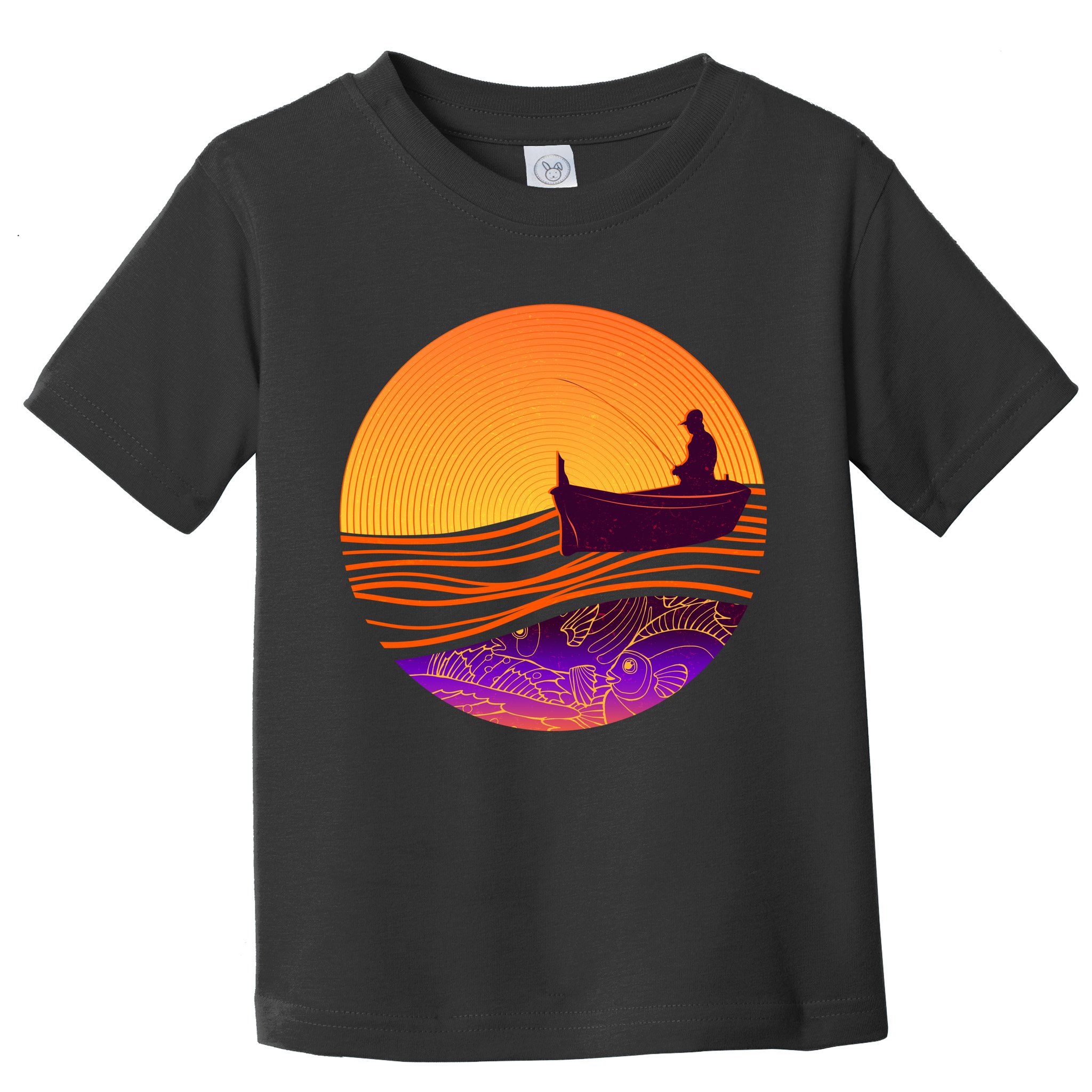 Retro Fisherman Boat Emblem Toddler T-Shirt