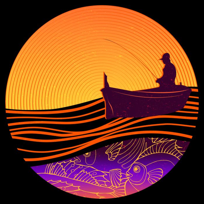Retro Fisherman Boat Emblem Crop Top