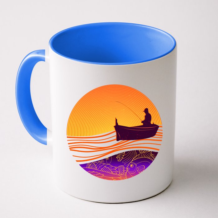 Retro Fisherman Boat Emblem Mug
