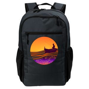 Retro Fisherman Boat Emblem Daily Commute Backpack