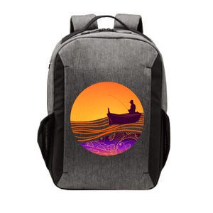 Retro Fisherman Boat Emblem Vector Backpack