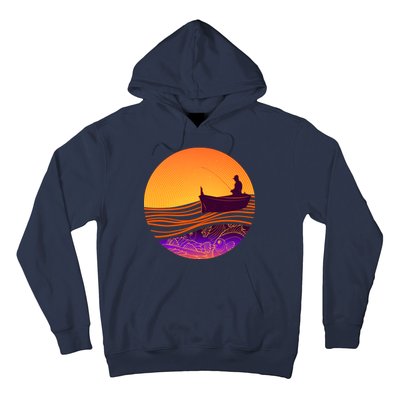 Retro Fisherman Boat Emblem Hoodie