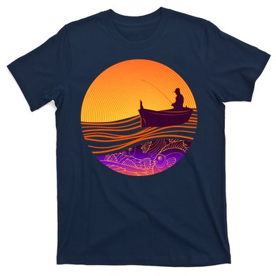 Retro Fisherman Boat Emblem T-Shirt