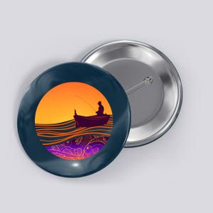 Retro Fisherman Boat Emblem Button