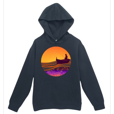 Retro Fisherman Boat Emblem Urban Pullover Hoodie