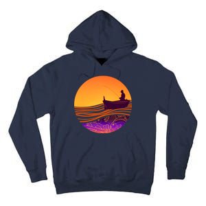 Retro Fisherman Boat Emblem Tall Hoodie