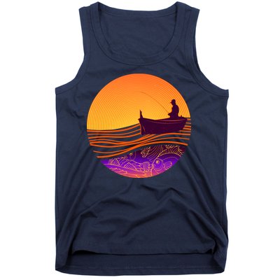 Retro Fisherman Boat Emblem Tank Top