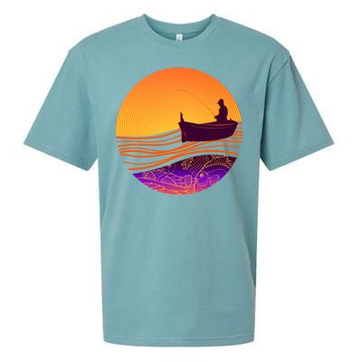 Retro Fisherman Boat Emblem Sueded Cloud Jersey T-Shirt