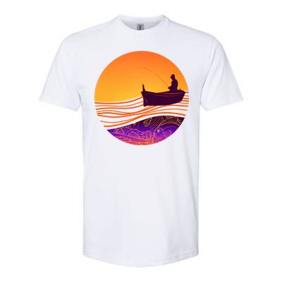 Retro Fisherman Boat Emblem Softstyle CVC T-Shirt