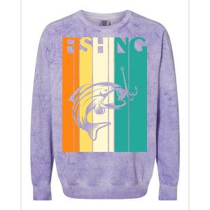 Retro Fishing Fish Hook Colorblast Crewneck Sweatshirt