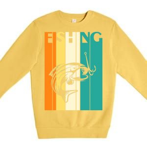 Retro Fishing Fish Hook Premium Crewneck Sweatshirt