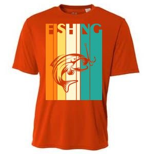 Retro Fishing Fish Hook Cooling Performance Crew T-Shirt