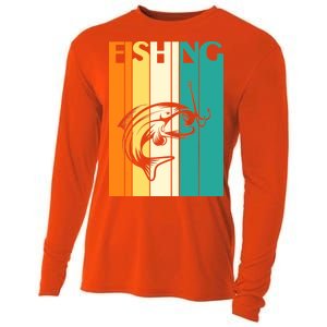 Retro Fishing Fish Hook Cooling Performance Long Sleeve Crew