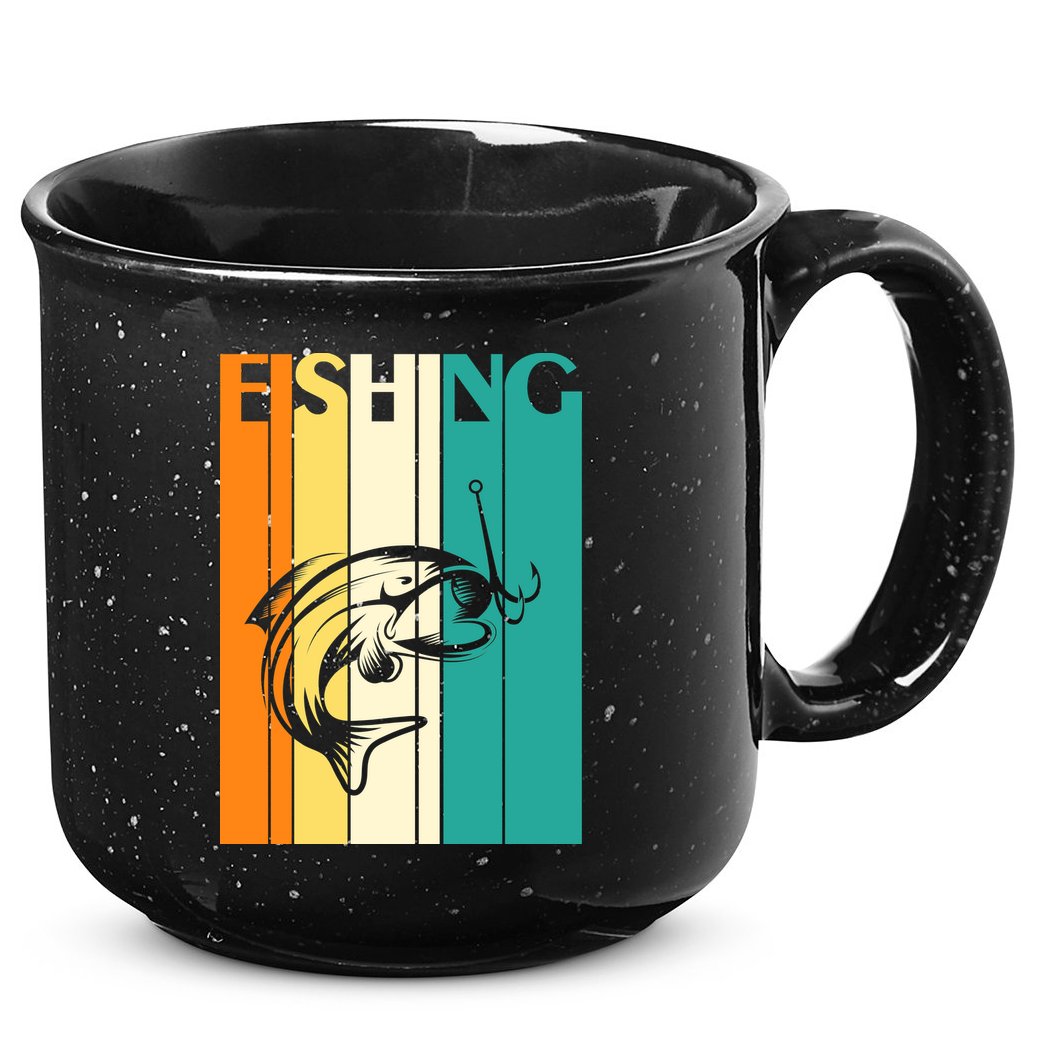Retro Fishing Fish Hook 15oz Campfire Ceramic Mug