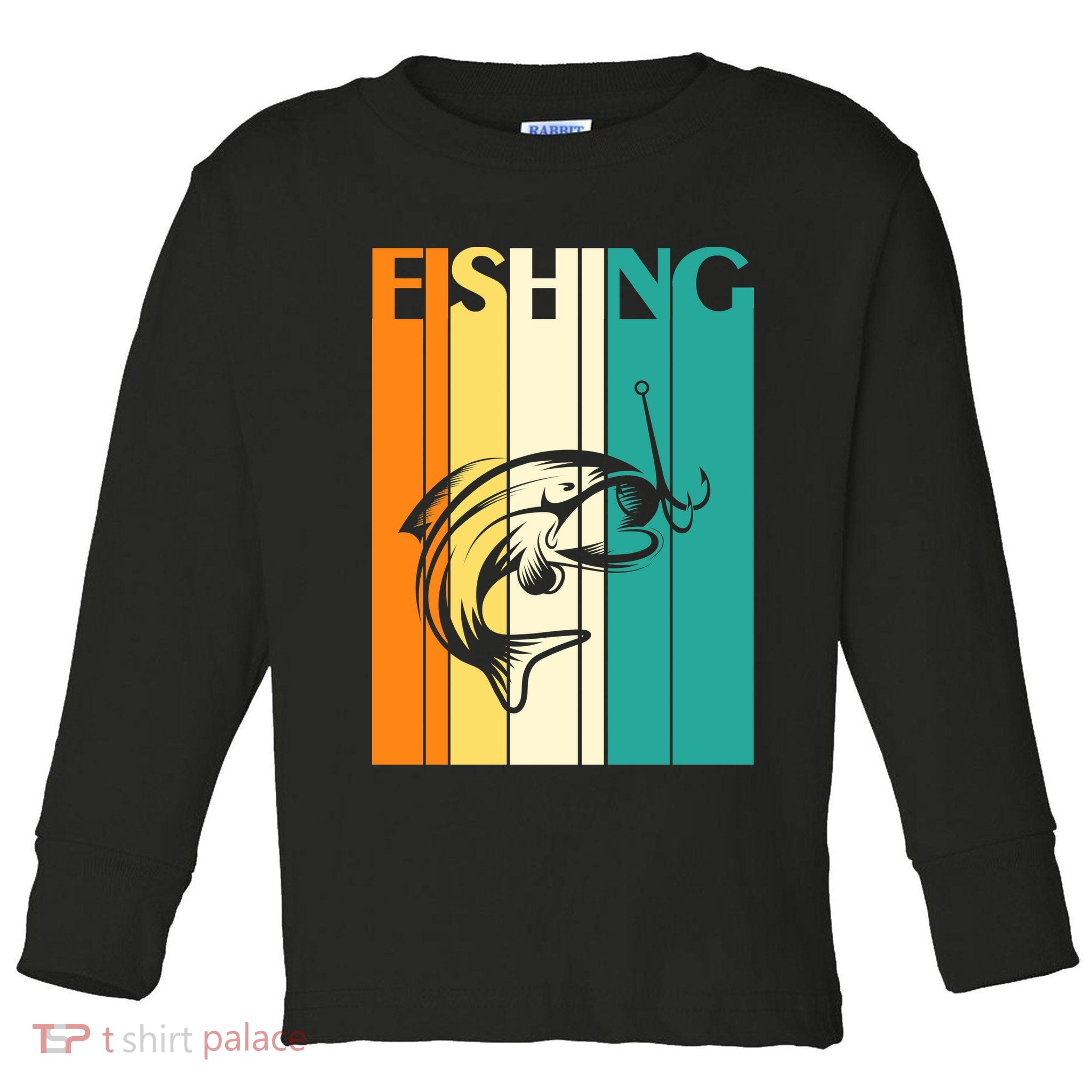 Retro Fishing Fish Hook Toddler Long Sleeve Shirt
