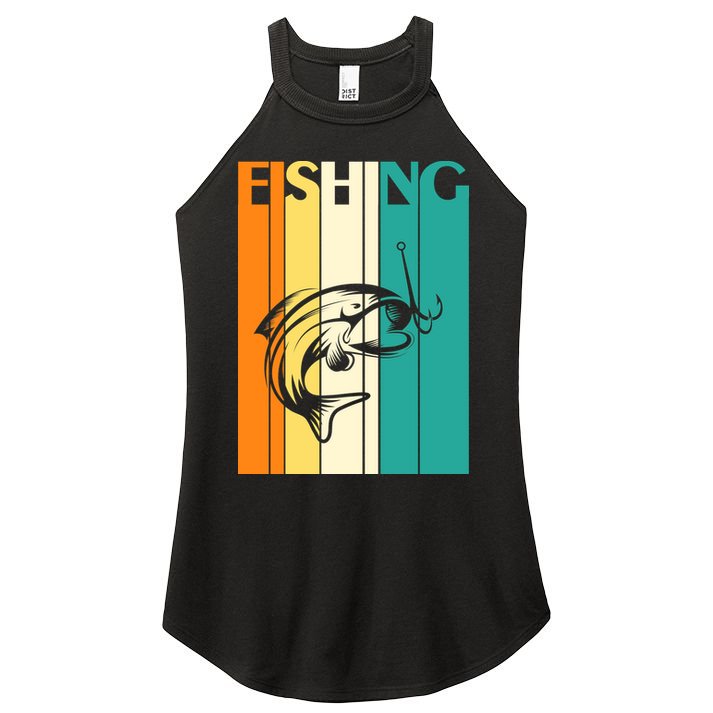 Retro Fishing Fish Hook Women's Perfect Tri Rocker Tank