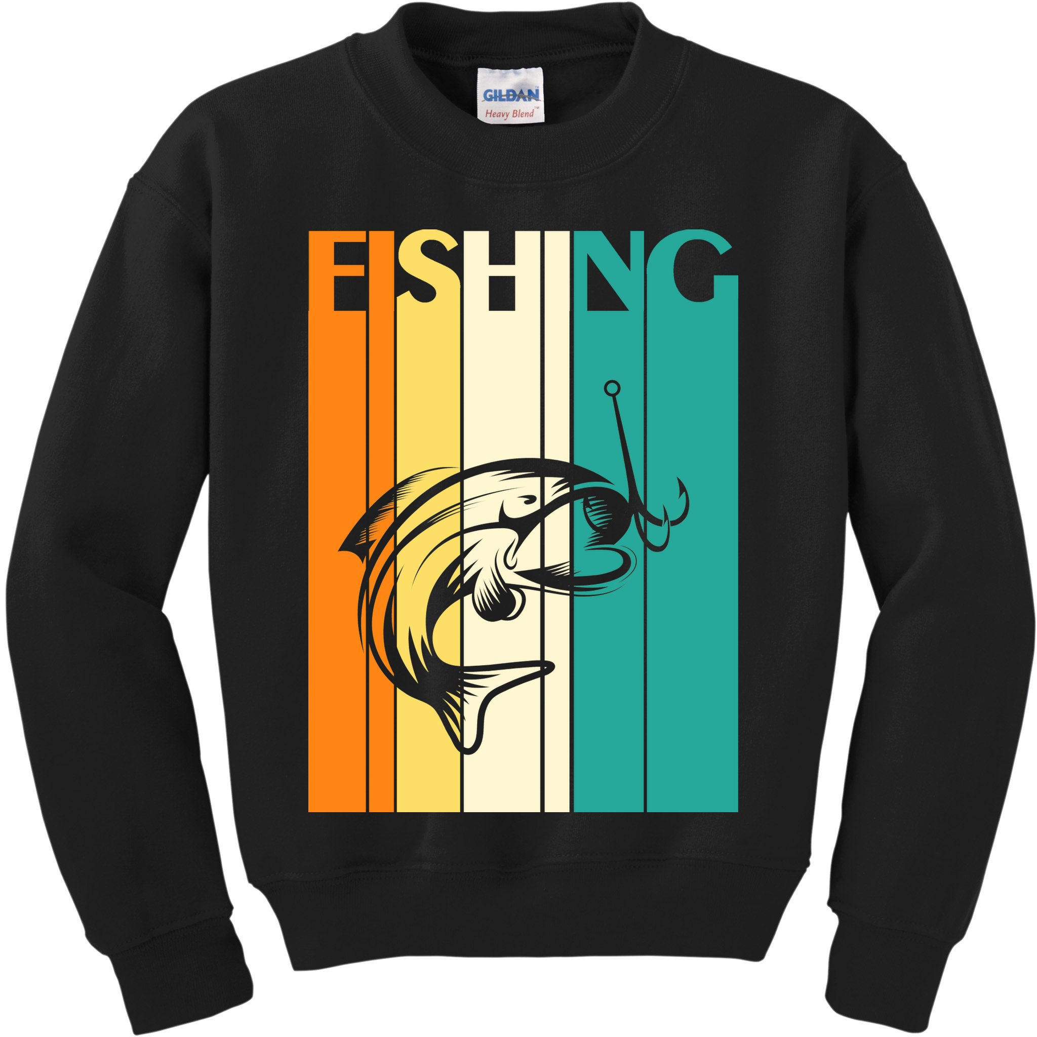 Retro Fishing Fish Hook Kids Sweatshirt