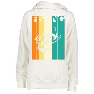 Retro Fishing Fish Hook Womens Funnel Neck Pullover Hood