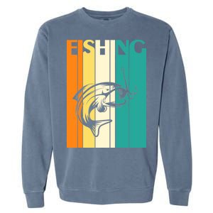 Retro Fishing Fish Hook Garment-Dyed Sweatshirt