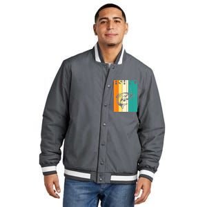 Retro Fishing Fish Hook Insulated Varsity Jacket