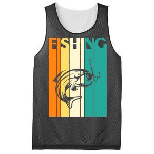 Retro Fishing Fish Hook Mesh Reversible Basketball Jersey Tank