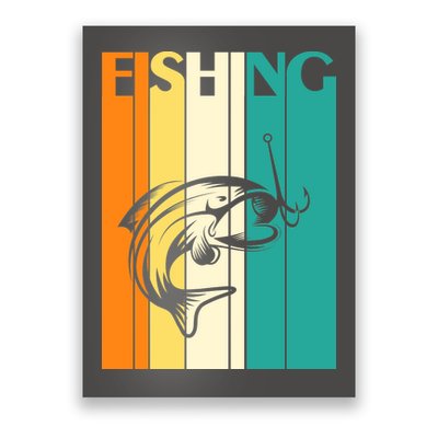 Retro Fishing Fish Hook Poster