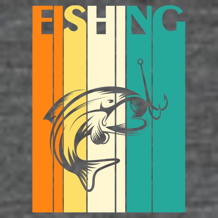 Retro Fishing Fish Hook Poster