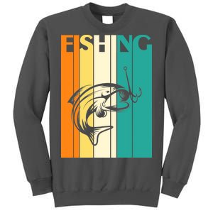 Retro Fishing Fish Hook Tall Sweatshirt