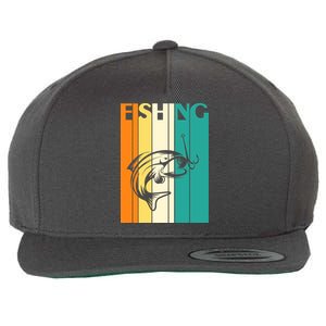 Retro Fishing Fish Hook Wool Snapback Cap