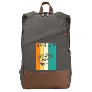 Retro Fishing Fish Hook Cotton Canvas Backpack