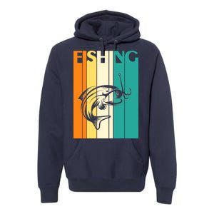 Retro Fishing Fish Hook Premium Hoodie