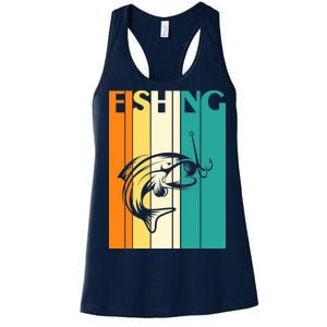 Retro Fishing Fish Hook Women's Racerback Tank