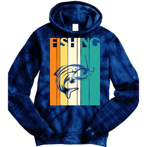 Retro Fishing Fish Hook Tie Dye Hoodie