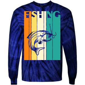 Retro Fishing Fish Hook Tie-Dye Long Sleeve Shirt