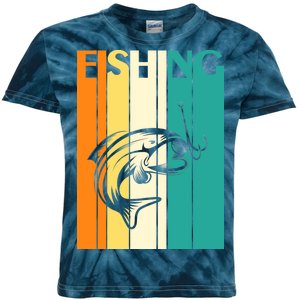 Retro Fishing Fish Hook Kids Tie-Dye T-Shirt